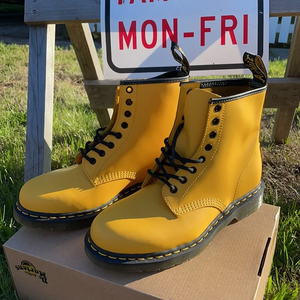 Dr. Martens 1460 Eye Lace/up  Boots Yellow - Picture 6 of 13
